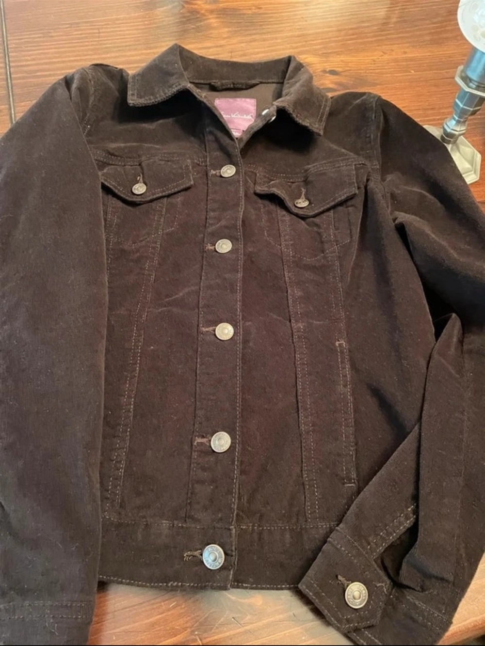 Gloria Vanderbilt “Amanda” Brown Corduroy Jean Style Jacket XS (0-2)